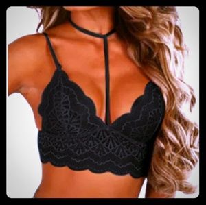 Black Lace crop top